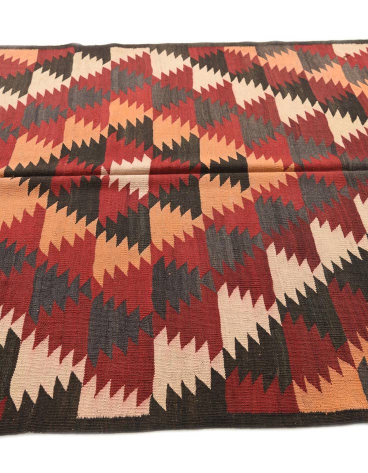 Detail image of  4' 9 x 15'  Hand Woven Kilim Fars Wool Runner Rug