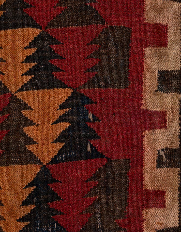 Detail image of  4' x 10' 3  Hand Woven Kilim Fars Wool Runner Rug