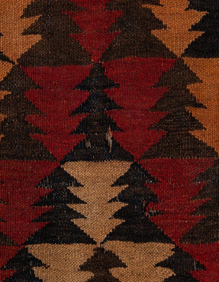 Detail image of  4' x 10' 3  Hand Woven Kilim Fars Wool Runner Rug