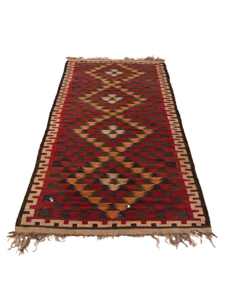 Detail image of  4' x 10' 3  Hand Woven Kilim Fars Wool Runner Rug