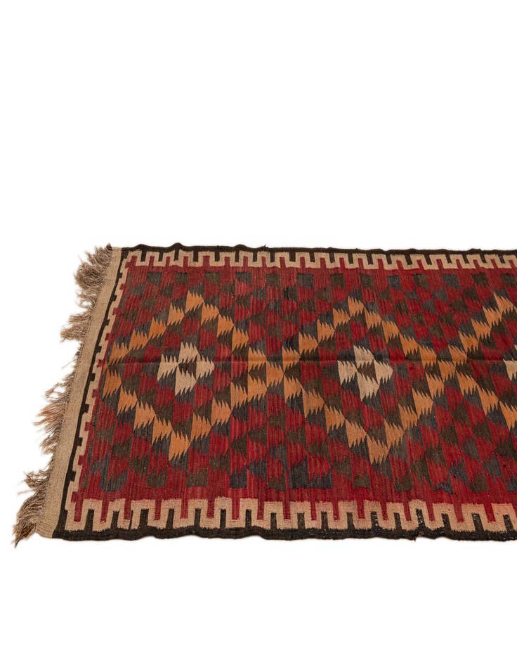 Detail image of  4' x 10' 3  Hand Woven Kilim Fars Wool Runner Rug