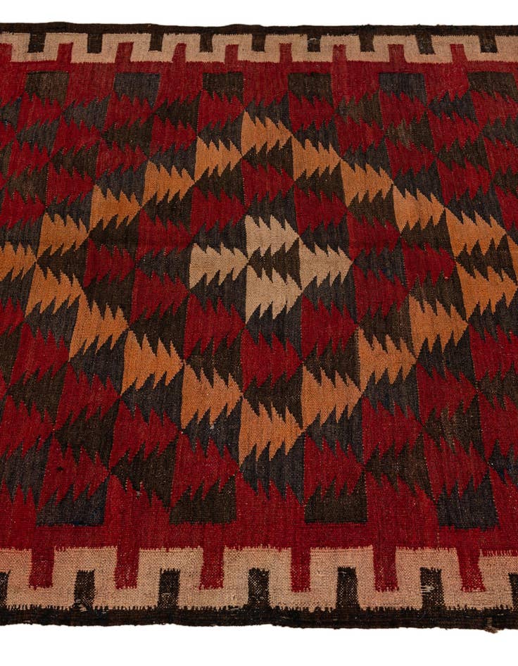 Detail image of  4' x 10' 3  Hand Woven Kilim Fars Wool Runner Rug