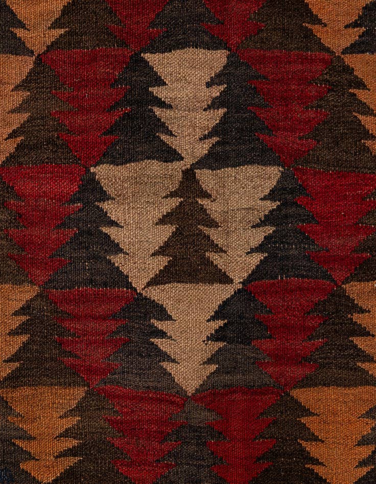 Detail image of  4' x 10' 3  Hand Woven Kilim Fars Wool Runner Rug