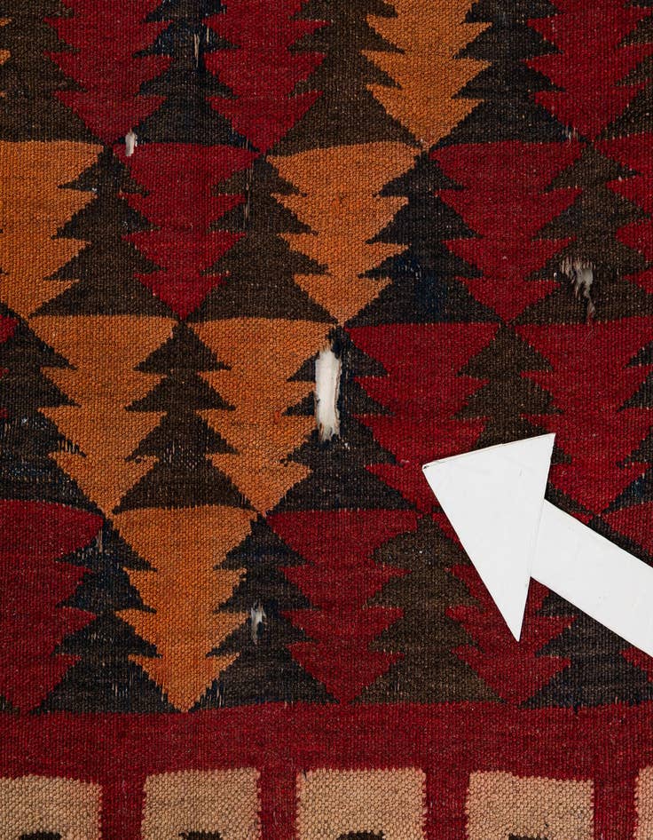 Detail image of  4' x 10' 3  Hand Woven Kilim Fars Wool Runner Rug