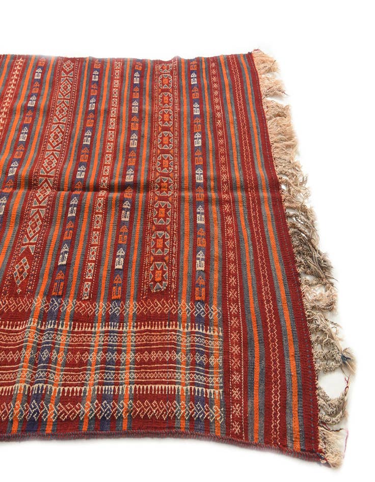 Detail image of  4' 4 x 11' 6  Hand Woven Kilim Fars Wool Runner Rug
