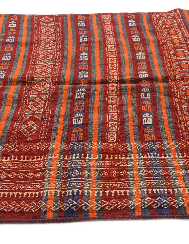 Detail image of  4' 4 x 11' 6  Hand Woven Kilim Fars Wool Runner Rug