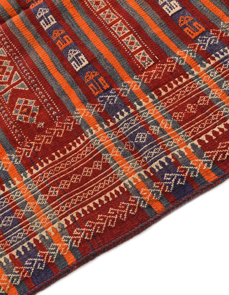 Detail image of  4' 4 x 11' 6  Hand Woven Kilim Fars Wool Runner Rug