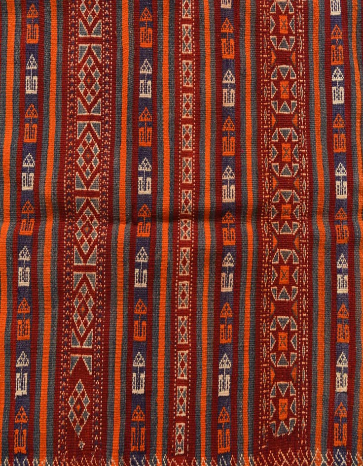 Detail image of  4' 4 x 11' 6  Hand Woven Kilim Fars Wool Runner Rug