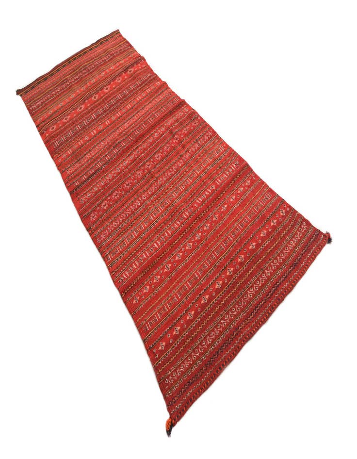 Detail image of  3' 3 x 8' 5  Hand Woven Kilim Fars Wool Runner Rug