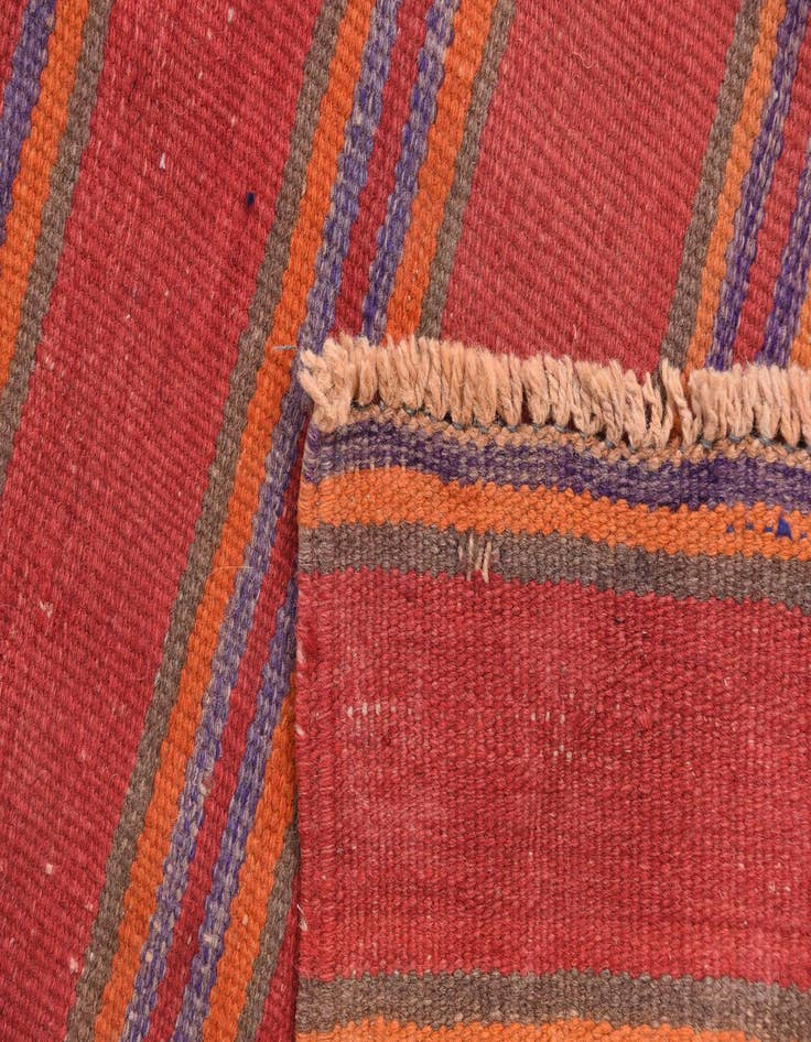 Detail image of  3' 10 x 10' 8  Hand Woven Kilim Fars Wool Runner Rug