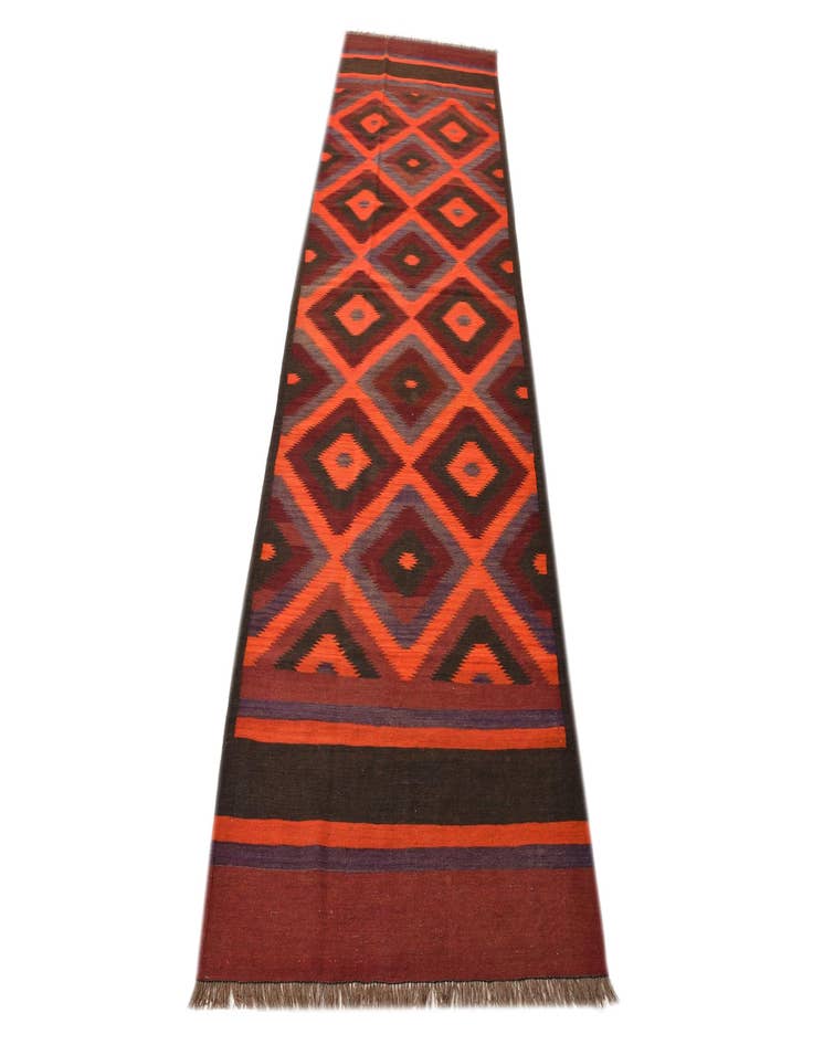 Detail image of  3' 10 x 12'  Hand Woven Kilim Fars Wool Runner Rug