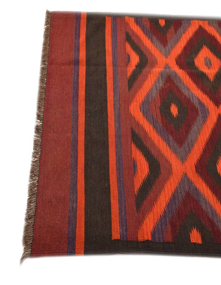 Detail image of  3' 10 x 12'  Hand Woven Kilim Fars Wool Runner Rug