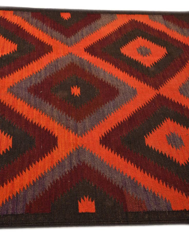 Detail image of  3' 10 x 12'  Hand Woven Kilim Fars Wool Runner Rug