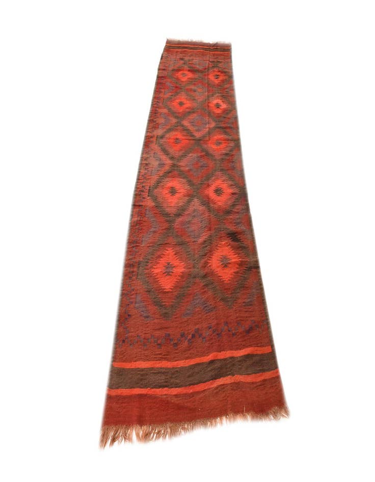 Detail image of  4' x 13' 1  Hand Woven Kilim Fars Wool Runner Rug