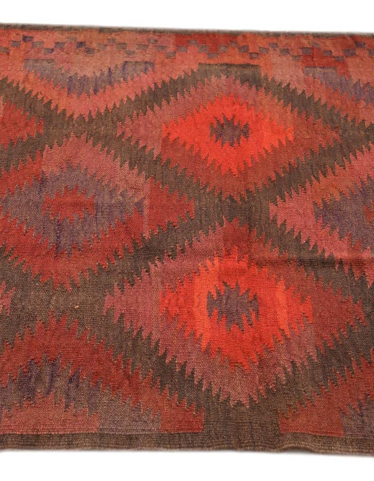 Detail image of  4' x 13' 1  Hand Woven Kilim Fars Wool Runner Rug