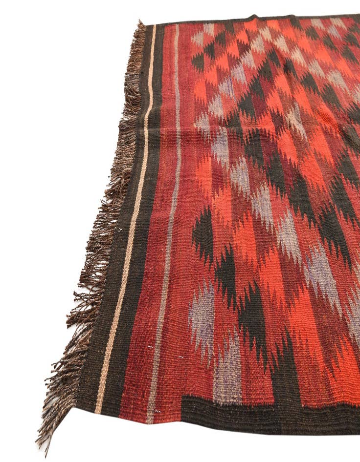 Detail image of  4' 3 x 11' 4  Hand Woven Kilim Fars Wool Runner Rug