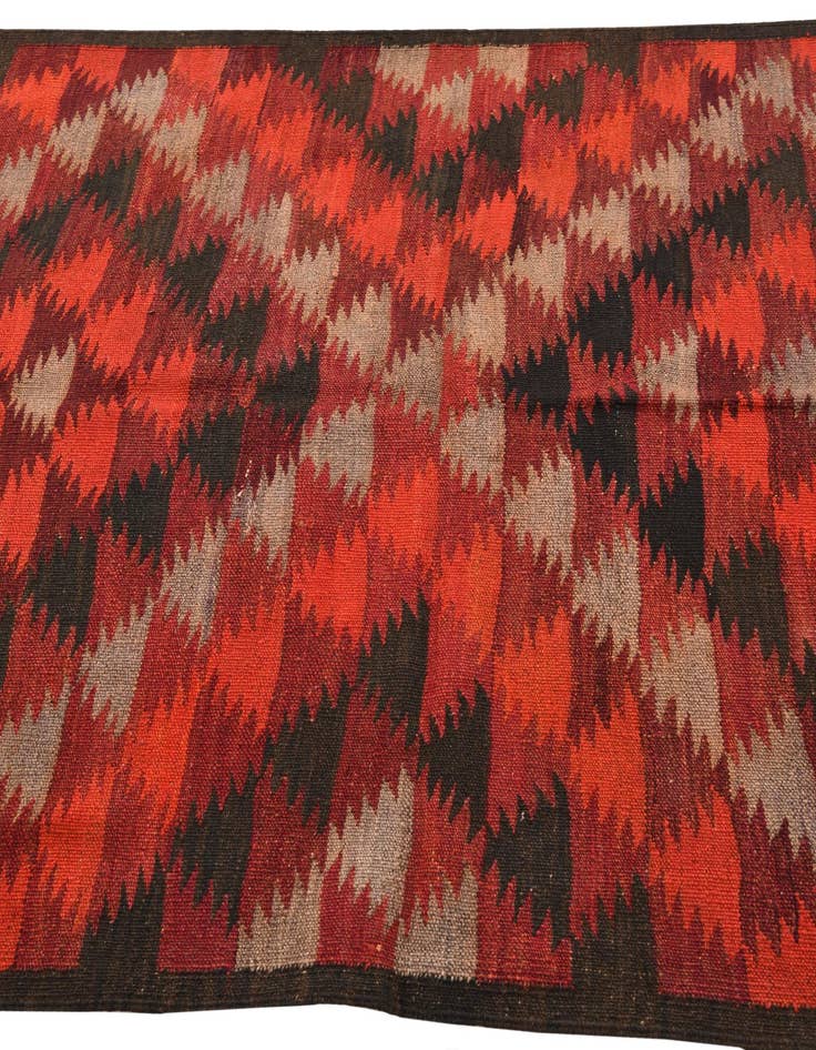 Detail image of  4' 3 x 11' 4  Hand Woven Kilim Fars Wool Runner Rug