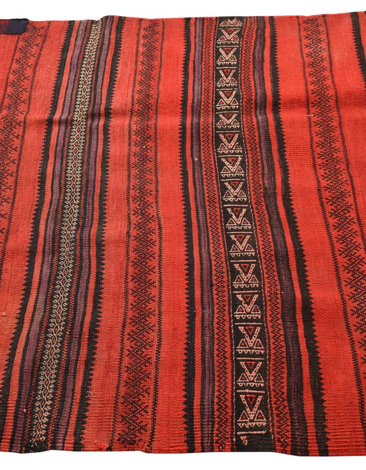 Detail image of  4' 1 x 9' 5  Hand Woven Kilim Fars Wool Runner Rug