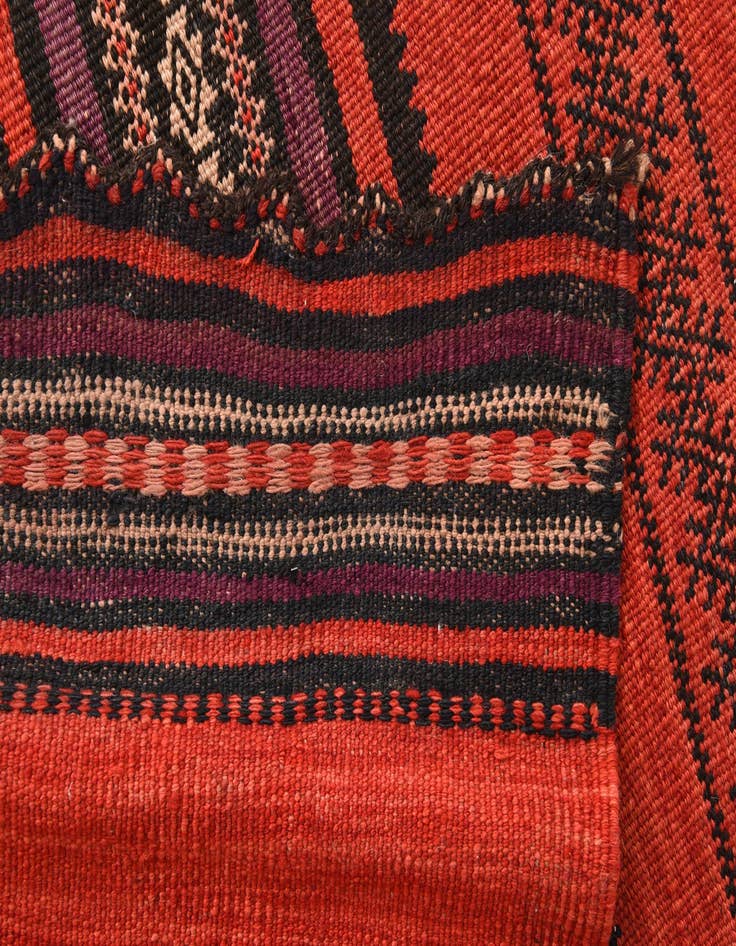 Detail image of  4' 1 x 9' 5  Hand Woven Kilim Fars Wool Runner Rug