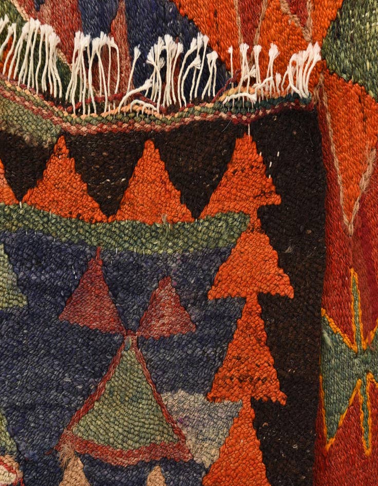 Detail image of  4' 3 x 9' 4  Hand Woven Kilim Fars Wool Runner Rug