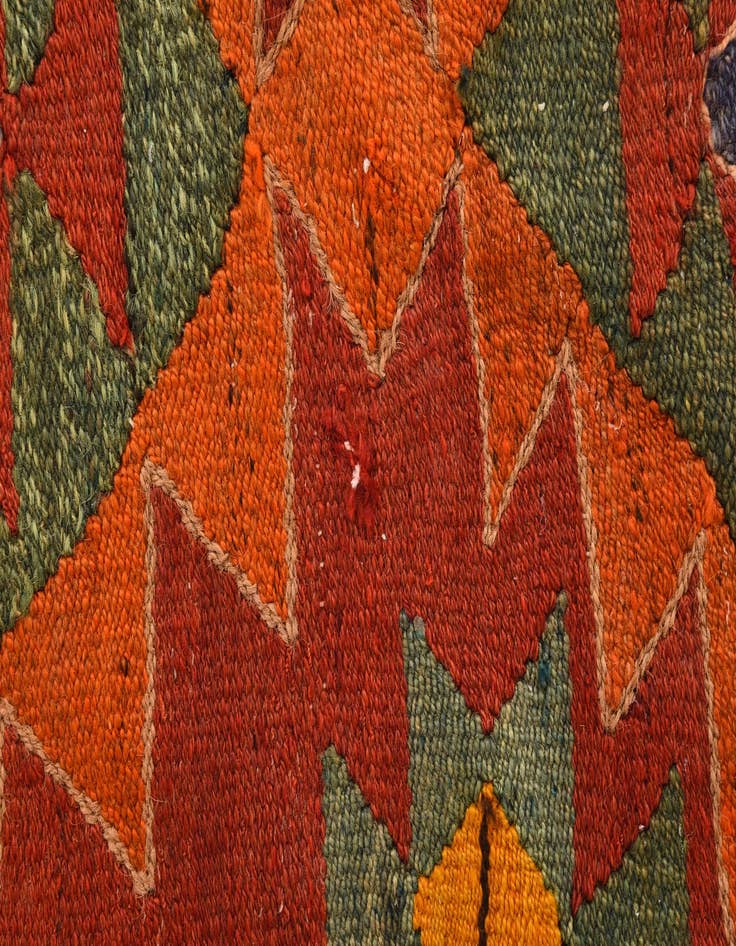 Detail image of  4' 3 x 9' 4  Hand Woven Kilim Fars Wool Runner Rug