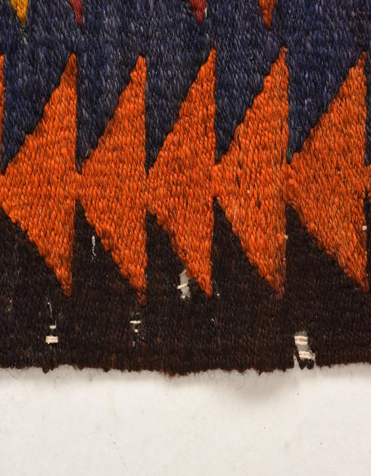 Detail image of  4' 3 x 9' 4  Hand Woven Kilim Fars Wool Runner Rug