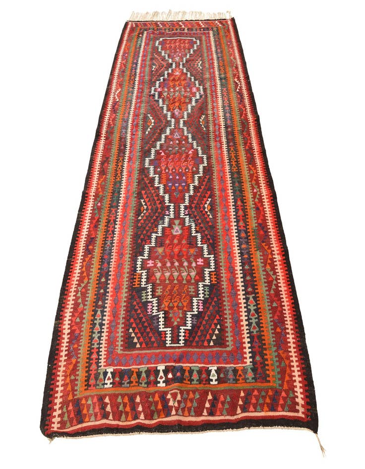 Detail image of  4' 9 x 9' 6  Hand Woven Kilim Fars Wool Runner Rug