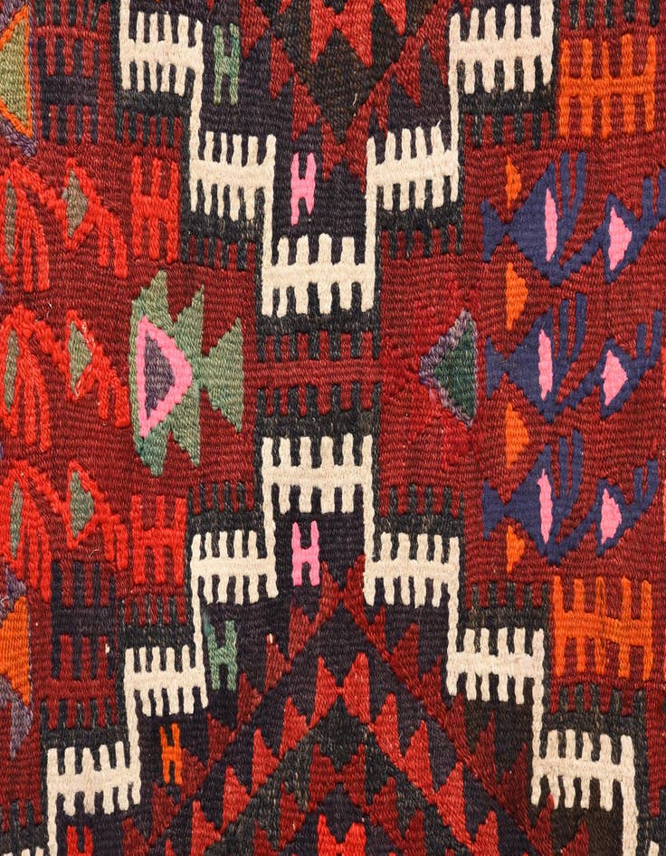 Detail image of  4' 9 x 9' 6  Hand Woven Kilim Fars Wool Runner Rug