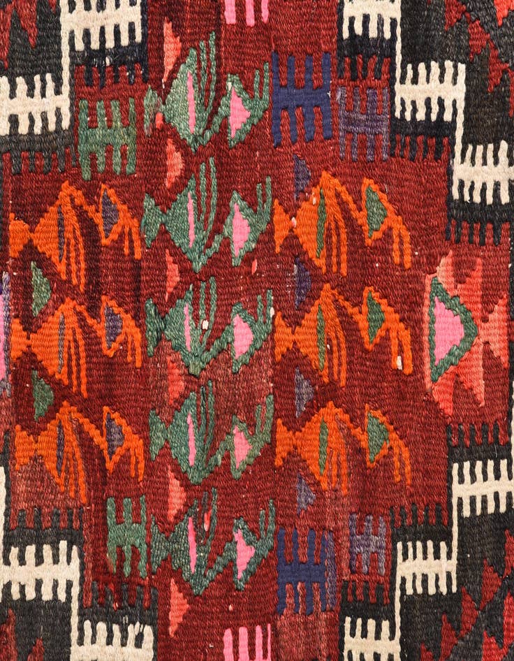 Detail image of  4' 9 x 9' 6  Hand Woven Kilim Fars Wool Runner Rug