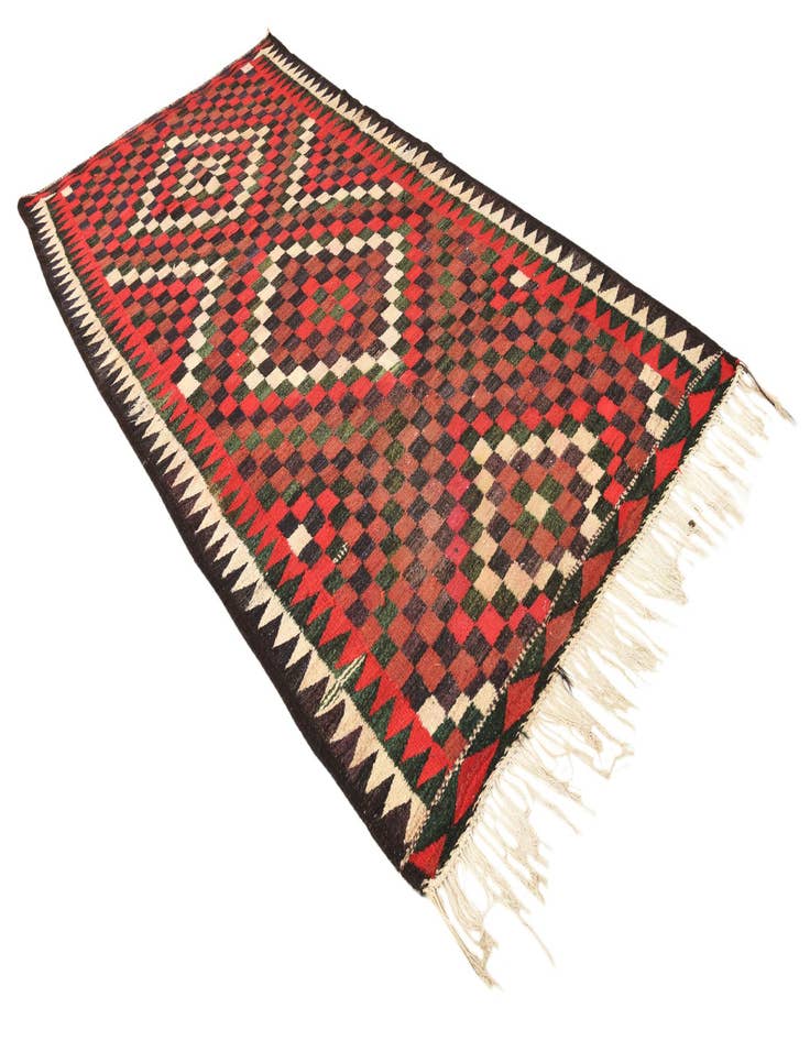 Detail image of  5' 3 x 10'  Hand Woven Kilim Fars Wool Runner Rug