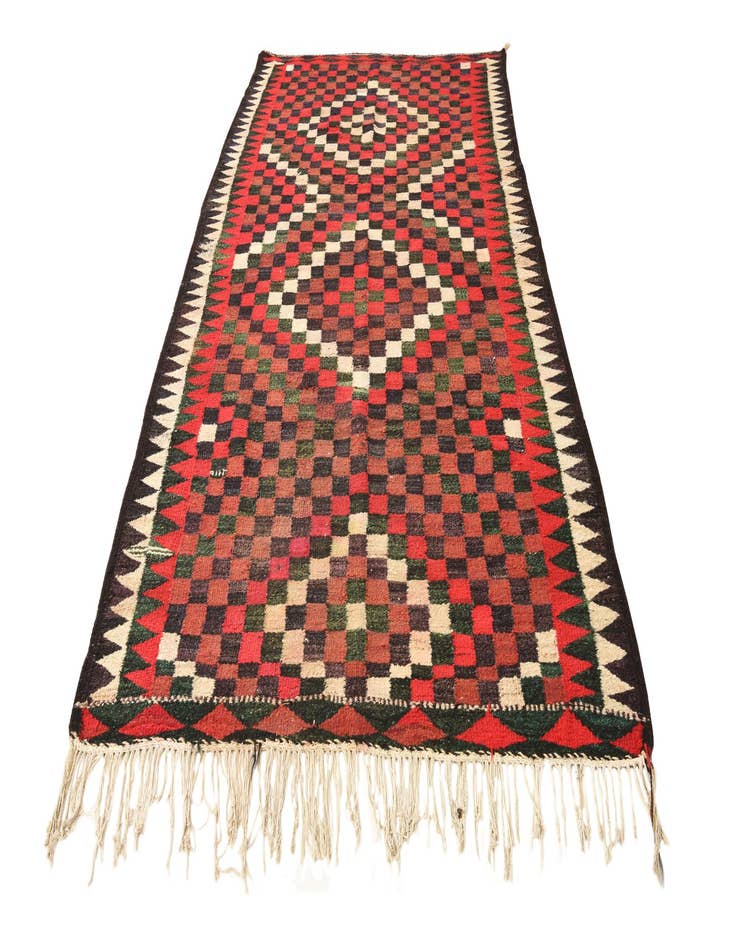 Detail image of  5' 3 x 10'  Hand Woven Kilim Fars Wool Runner Rug