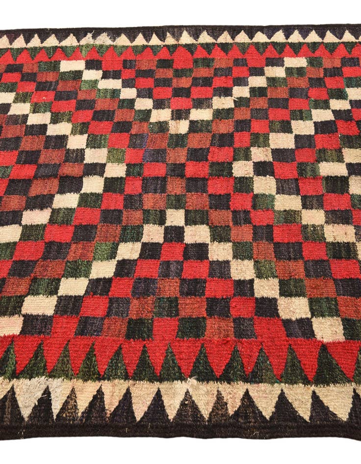 Detail image of  5' 3 x 10'  Hand Woven Kilim Fars Wool Runner Rug