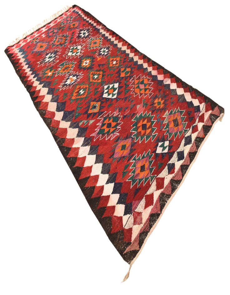 Detail image of  4' 10 x 9' 3  Hand Woven Kilim Fars Wool Runner Rug