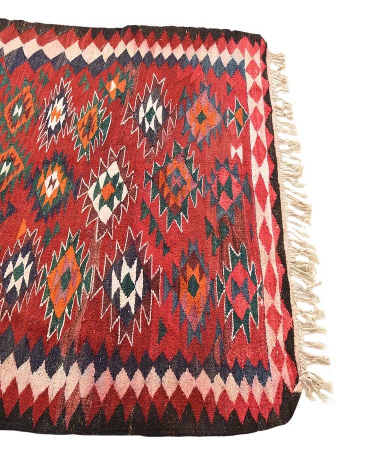 Detail image of  4' 10 x 9' 3  Hand Woven Kilim Fars Wool Runner Rug