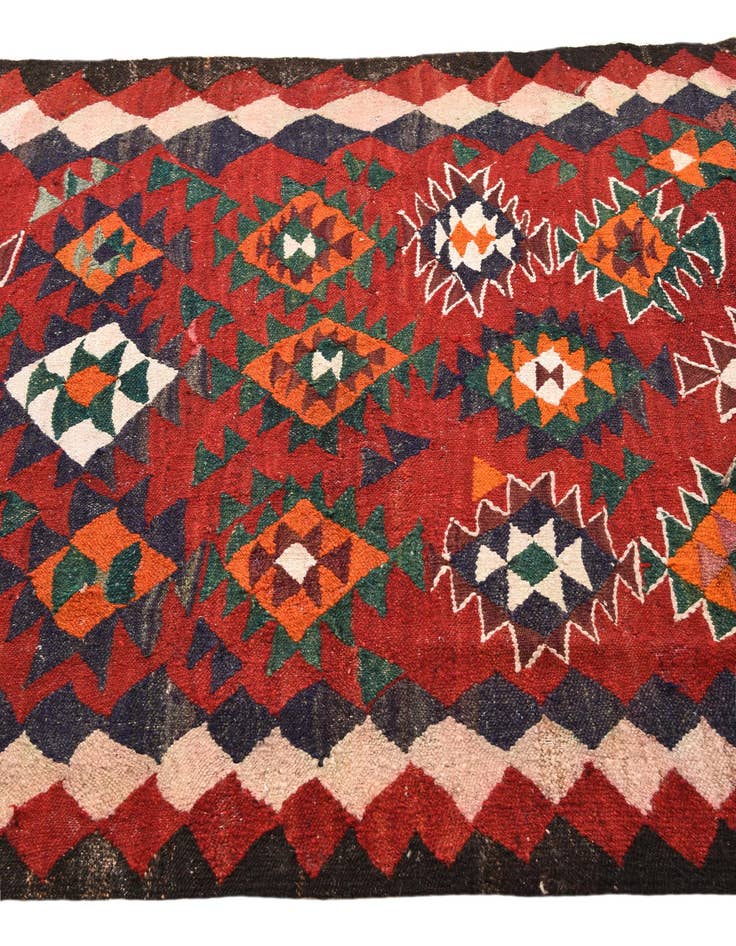 Detail image of  4' 10 x 9' 3  Hand Woven Kilim Fars Wool Runner Rug
