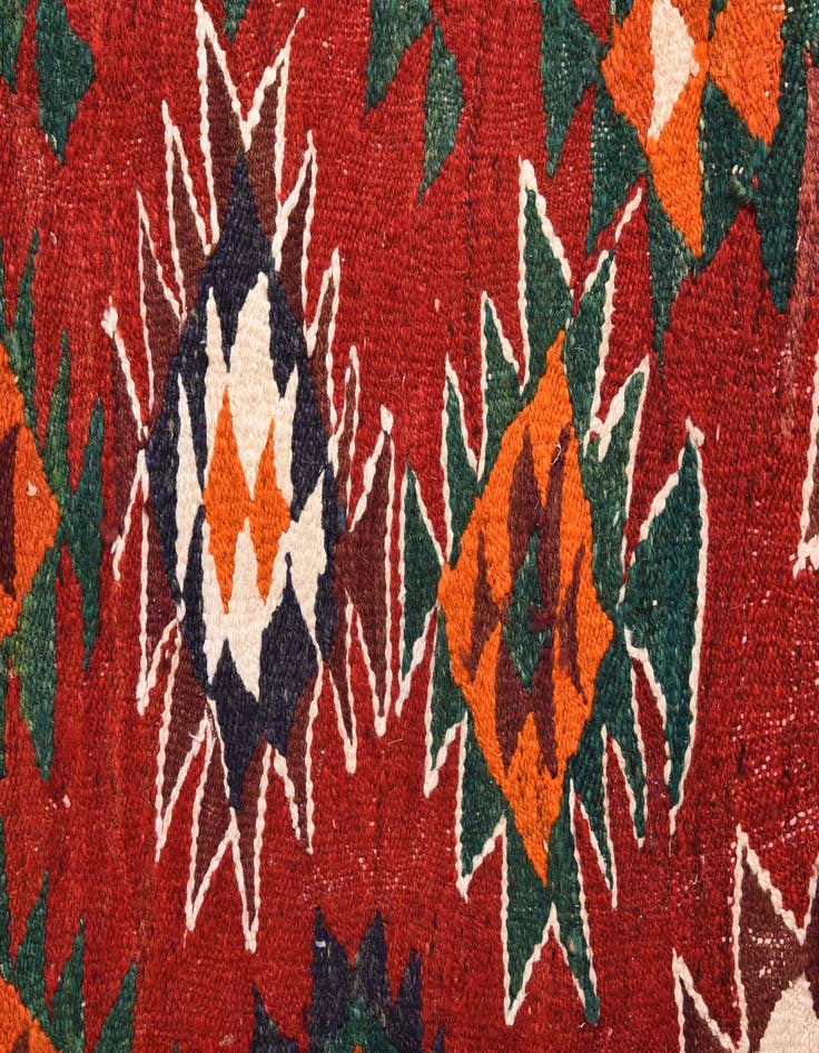 Detail image of  4' 10 x 9' 3  Hand Woven Kilim Fars Wool Runner Rug