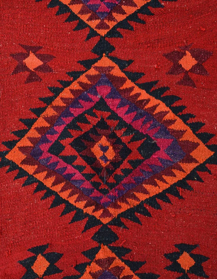 Detail image of  4' 9 x 9' 10  Hand Woven Kilim Fars Wool Runner Rug
