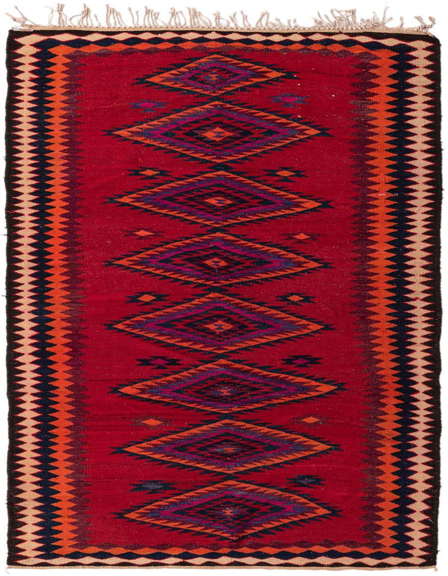 Primary image  4' 9 x 9' 10  Hand Woven Kilim Fars Wool Runner Rug