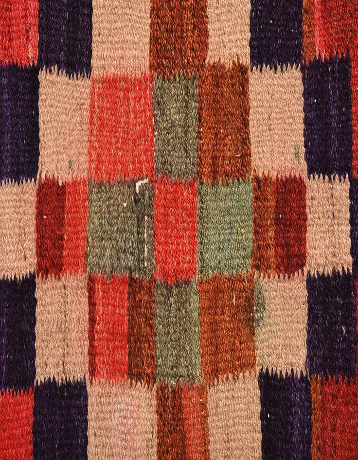 Detail image of  4' 1 x 7' 9  Hand Woven Kilim Fars Wool Runner Rug