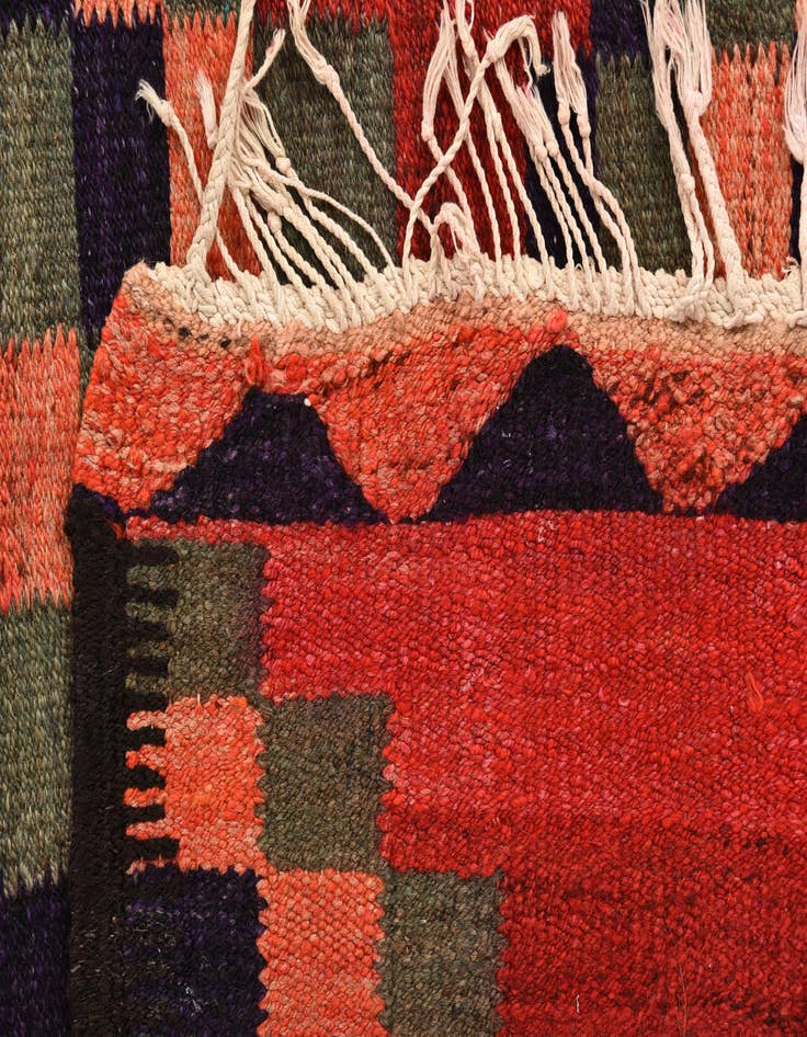 Detail image of  4' 1 x 7' 9  Hand Woven Kilim Fars Wool Runner Rug