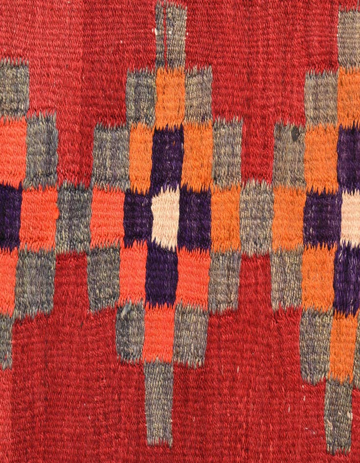 Detail image of  4' 2 x 7' 1  Hand Woven Kilim Fars Wool Runner Rug