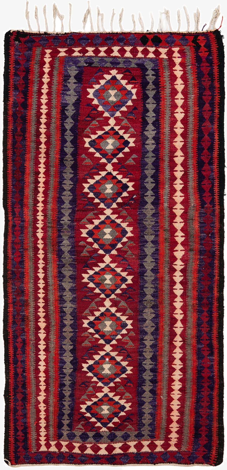  4' 4 x 8' 4  Hand Woven Kilim Fars Wool Runner Rug