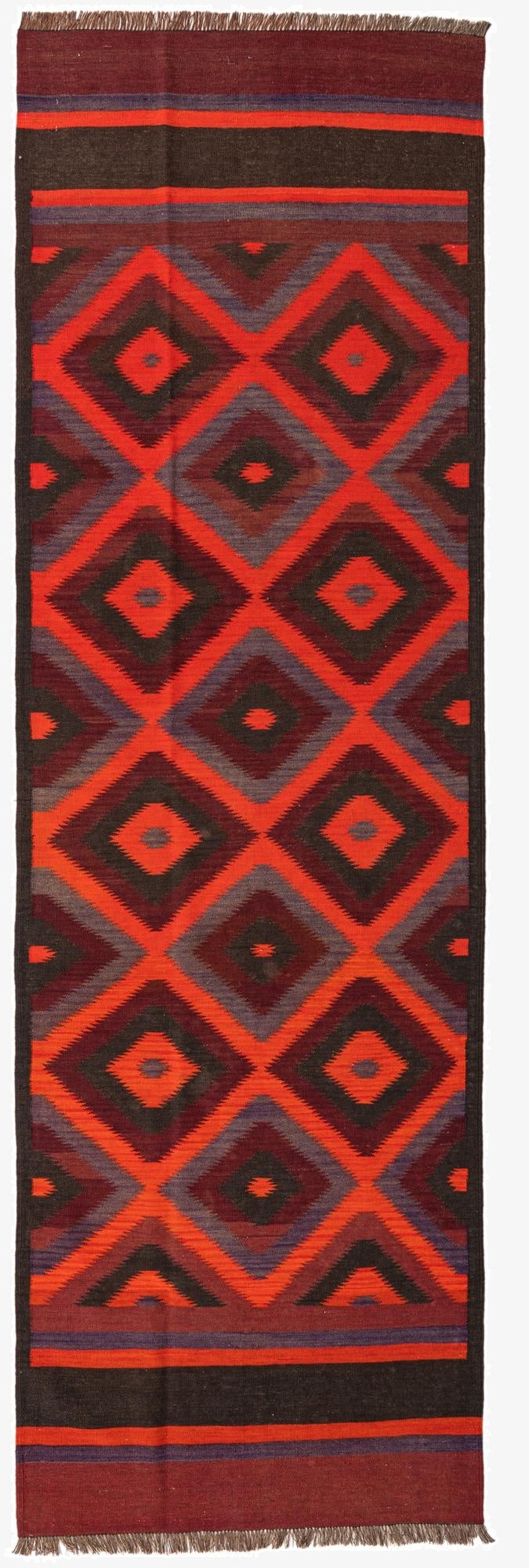  3' 10 x 12'  Hand Woven Kilim Fars Wool Runner Rug