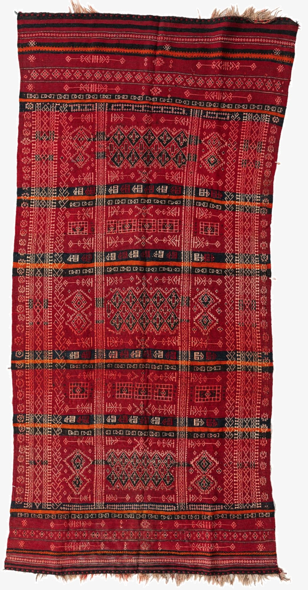  4' 4 x 9' 3  Hand Woven Kilim Fars Wool Runner Rug