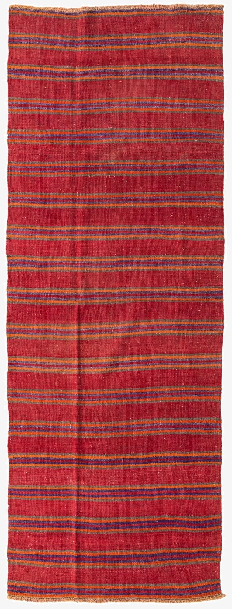  3' 10 x 10' 8  Hand Woven Kilim Fars Wool Runner Rug