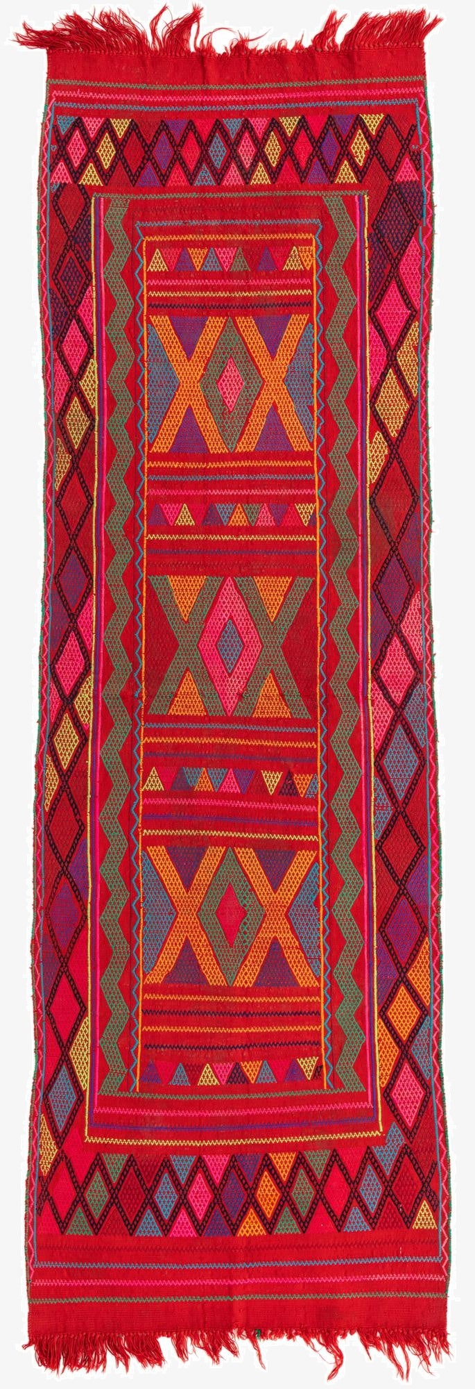  2' 5 x 8'  Hand Knotted Kilim Fars Persian Wool Runner Rug