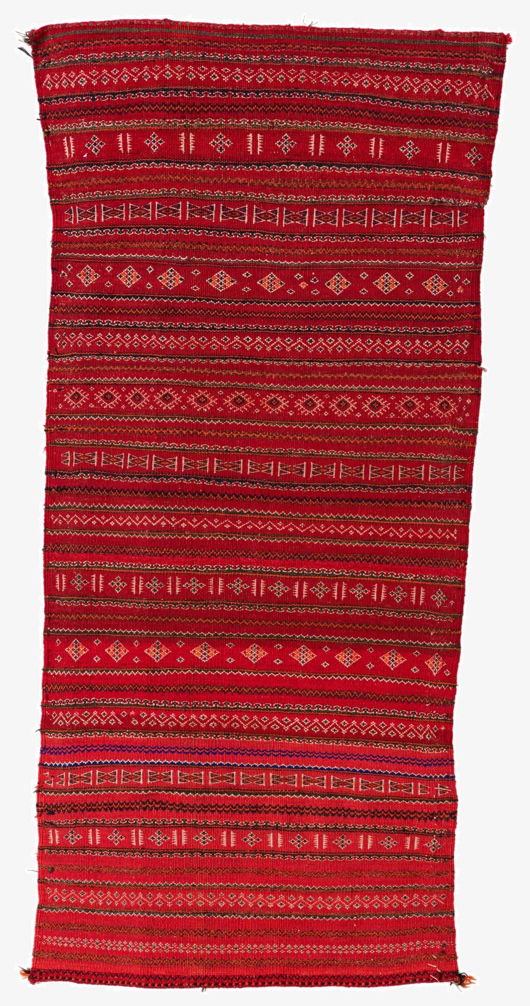  3' 3 x 7' 4  Hand Woven Kilim Fars Wool Runner Rug