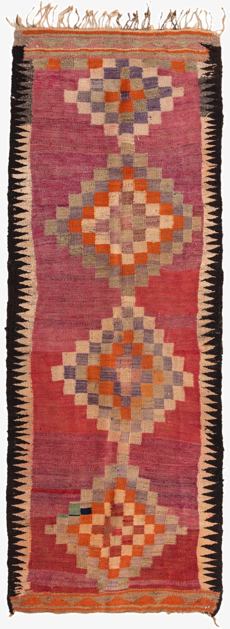  4' 2 x 10' 2  Hand Woven Kilim Fars Wool Runner Rug