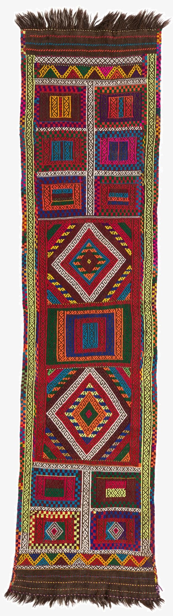  2' x 8'  Hand Knotted Kilim Fars Persian Wool Runner Rug