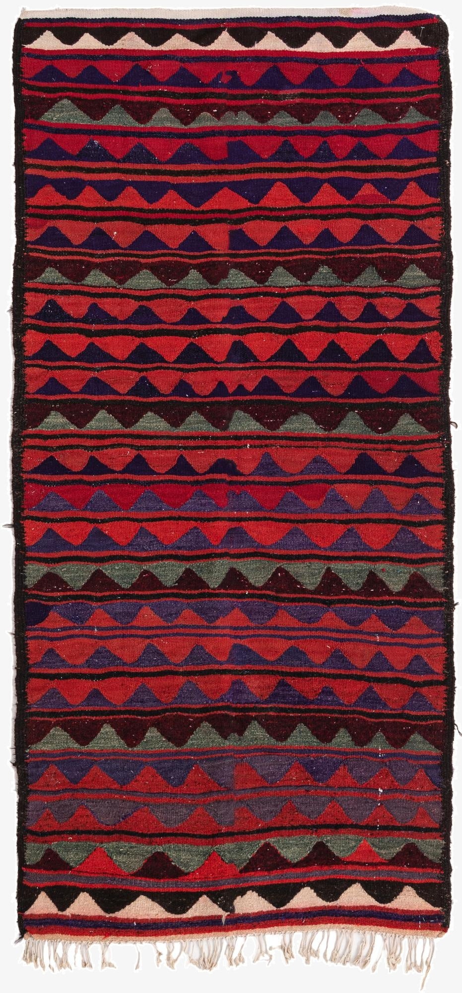  3' 9 x 8'  Hand Woven Kilim Fars Wool Runner Rug